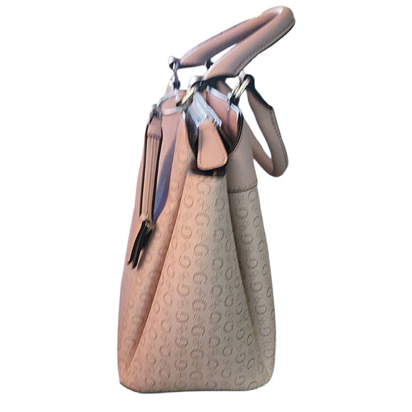 GUESS Tote Bag Handbag Classic Logo Print peach with coin purse - Picture 3 of 10